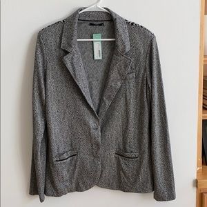 Tart Blithe Chevron Knit Blazer, Dark Grey, XL
